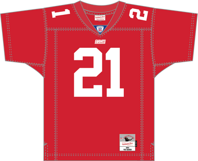 Mitchell & Ness Tiki Barber New York Giants 2004 Tomato Red Dark Jersey