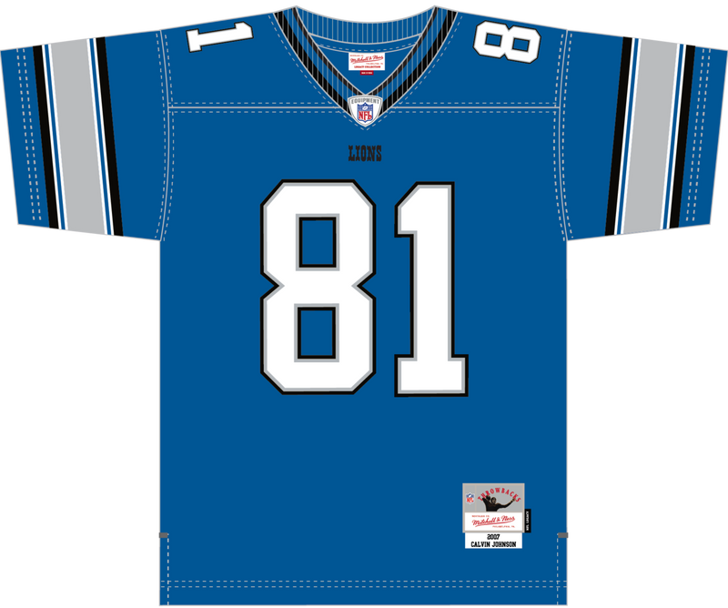 Mitchell & Ness Calvin Johnson Detroit Lions 2007 Blue Dark Jersey