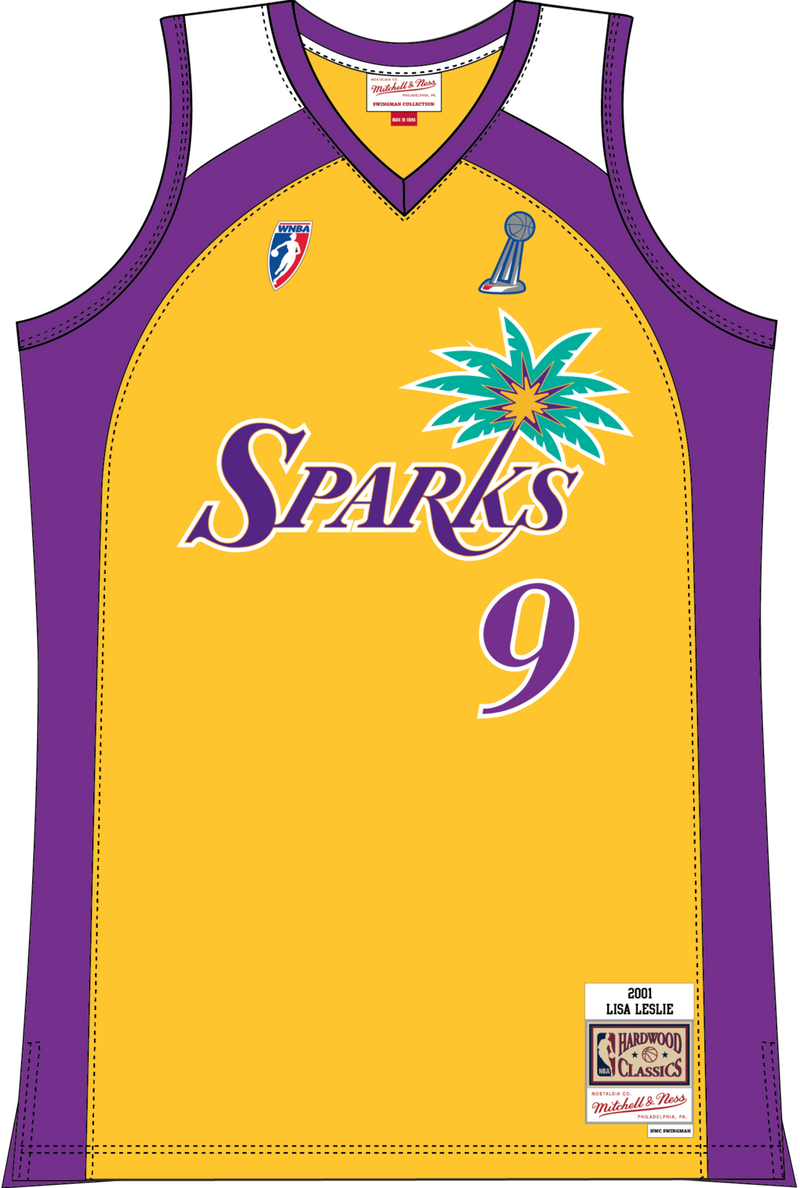 Mitchell & Ness Lisa Leslie Los Angeles Sparks 2001 Gold Home Swingman Jersey
