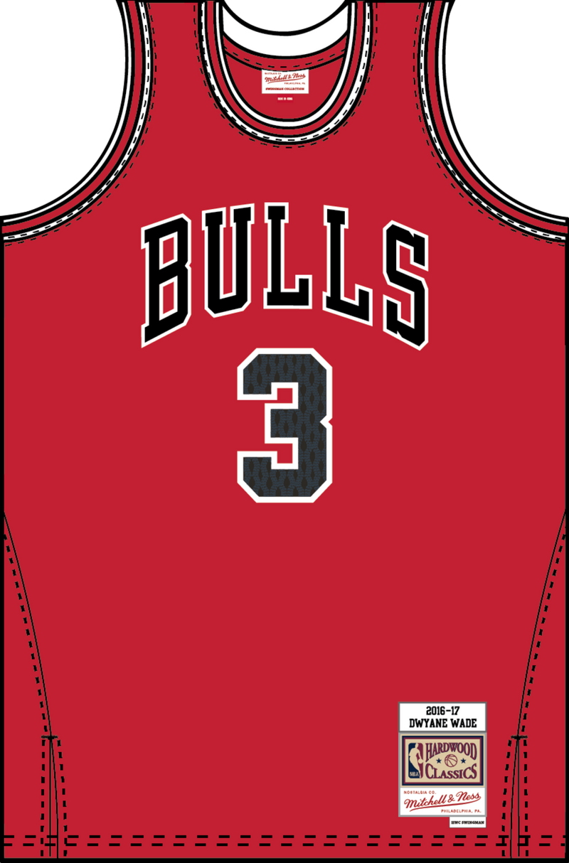 Mitchell & Ness Dwyane Wade Chicago Bulls 2016 Scarlet Dark Jersey