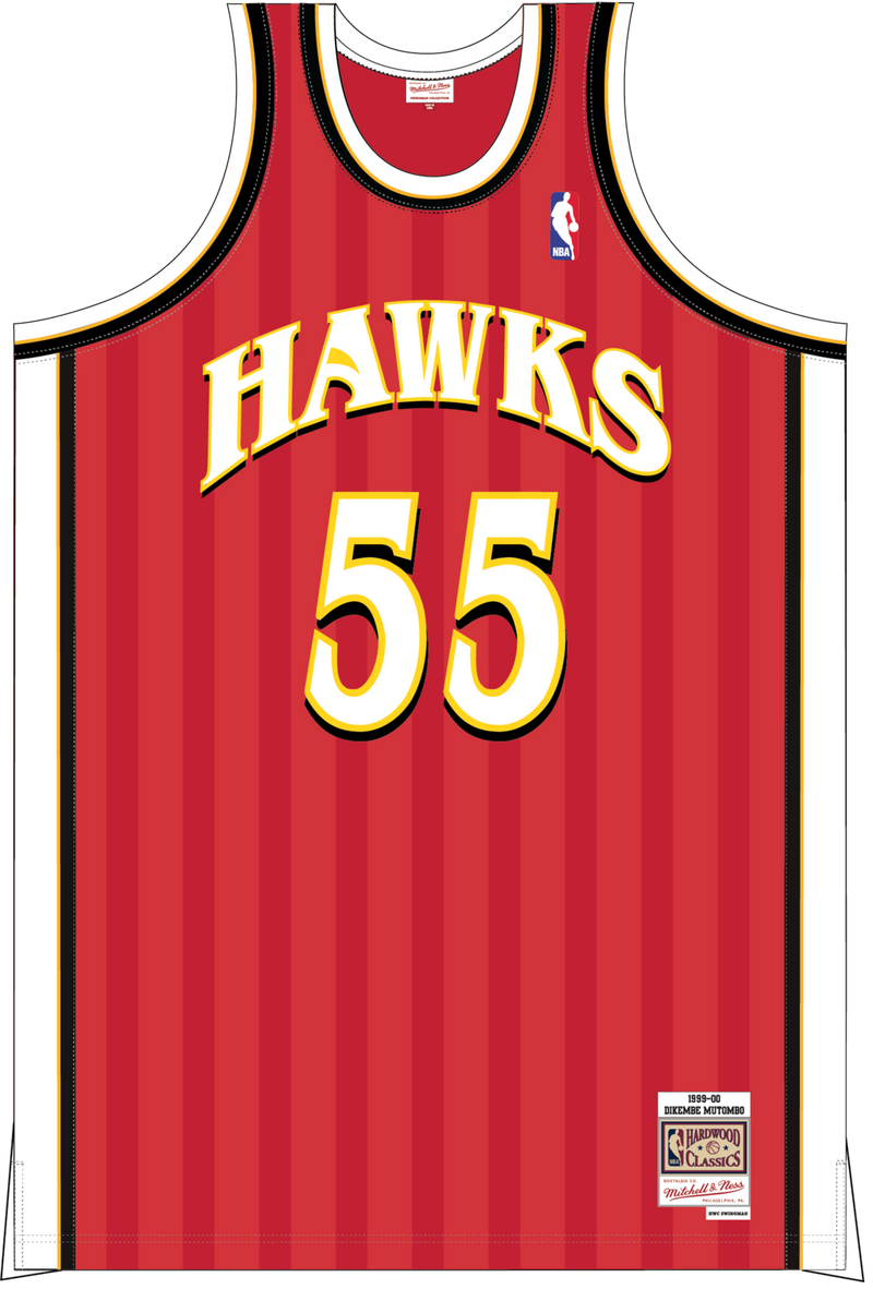 Mitchell & Ness Dikembe Mutombo Atlanta Hawks 1999 Red Dark Jersey