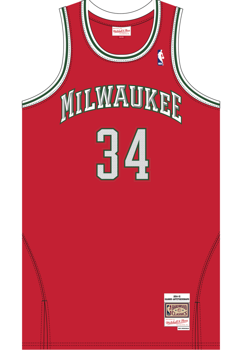 Mitchell & Ness Giannis Antetokounmpo Milwaukee Bucks 2014 Red Dark Alternate Jersey Anteokounmpo