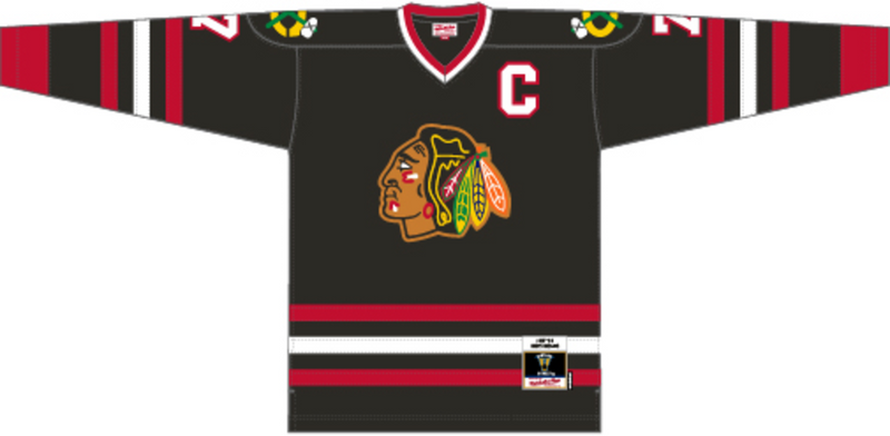 Mitchell & Ness Chris Chelios Chicago Blackhawks 1997 Black Dark Alternate Jersey