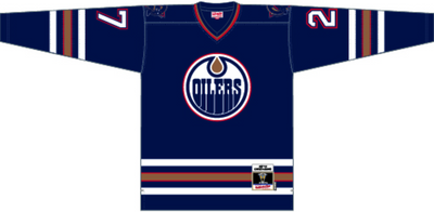 Mitchell & Ness Georges Laraque Edmonton Oilers 1997 Navy Dark Jersey