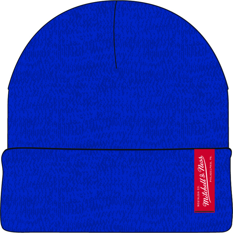 Mitchell & Ness Blue M&N Box Logo Knit Hat