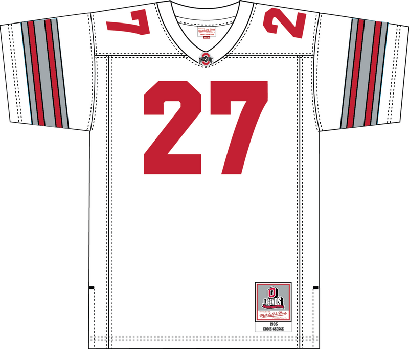 Mitchell & Ness Eddie George Eddie George Ohio State Buckeyes 1995 White Jersey