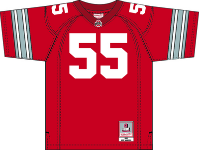 Mitchell & Ness Nick Mangold Ohio State 2000 University Red Dark Jersey Buckeyes