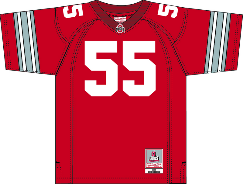 Mitchell & Ness Nick Mangold Ohio State 2000 University Red Dark Jersey Buckeyes