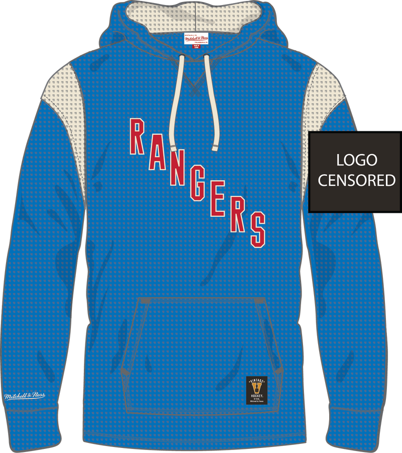 Mitchell & Ness New York Rangers French Blue 100th Anniversary Thermal Lightweight Hoodie