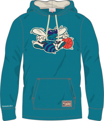 Mitchell & Ness Charlotte Hornets Hornets Blue Vintage Logo Thermal Lightweight Hoodie