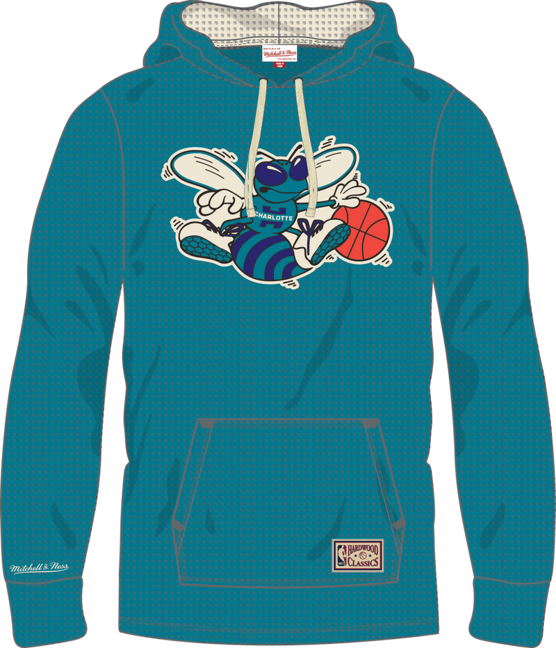 Mitchell & Ness Charlotte Hornets Blue Vintage Logo Thermal Lightweight Hoodie