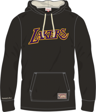 Mitchell & Ness Los Angeles Lakers Black Vintage Logo Thermal Lightweight Hoodie
