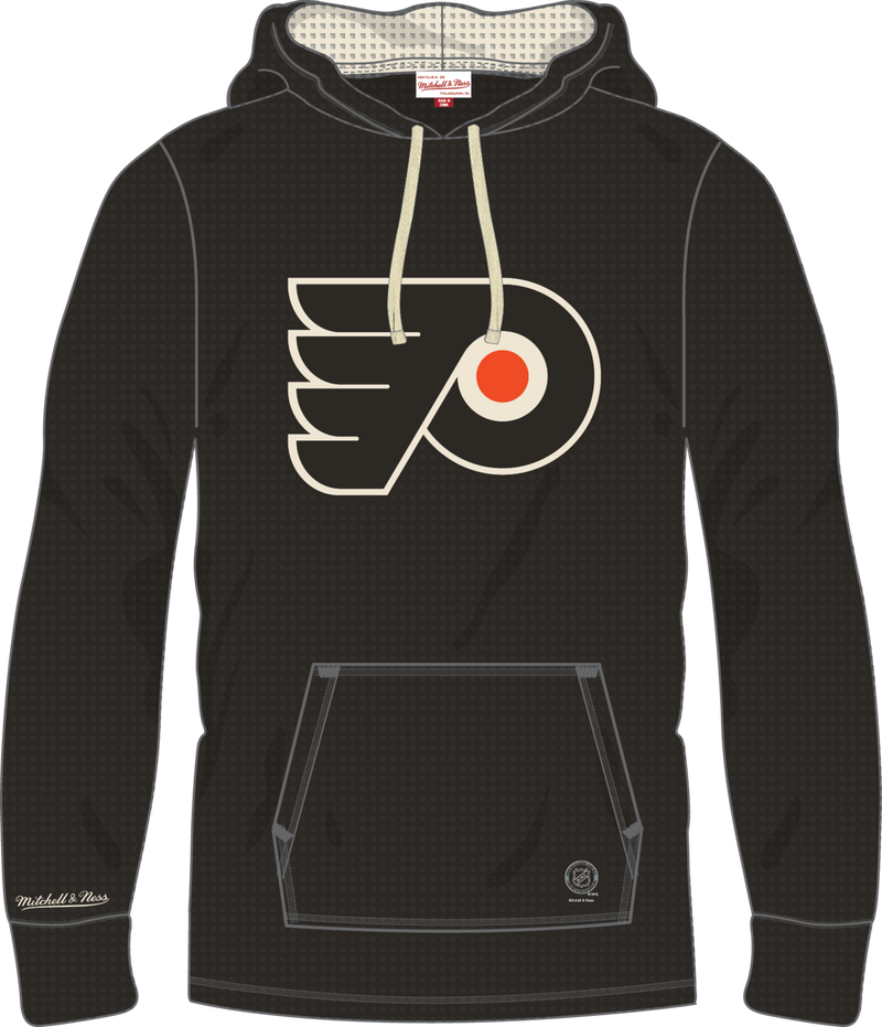 Mitchell & Ness Philadelphia Flyers Black Current Logo Thermal Lightweight Hoodie
