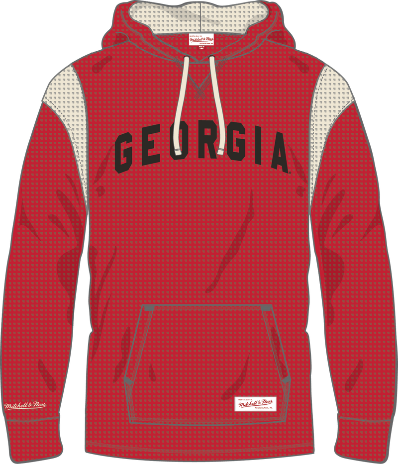 Mitchell & Ness Georgia Bulldogs Red Thermal Lightweight Hoodie