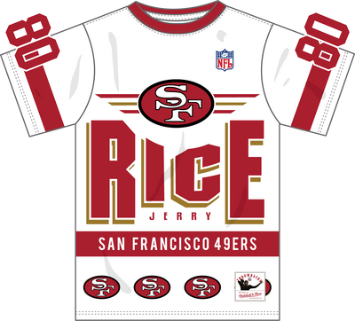 Mitchell & Ness Jerry Rice San Francisco 49ers White Vintage Logo Team Origins Premium N&n T-Shirt