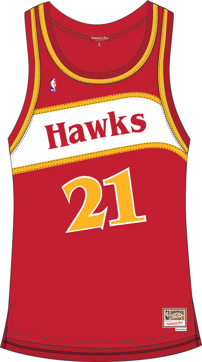 Mitchell & Ness Women's Dominique Wilkins Atlanta Hawks 1986 Scarlet Swingman Jersey