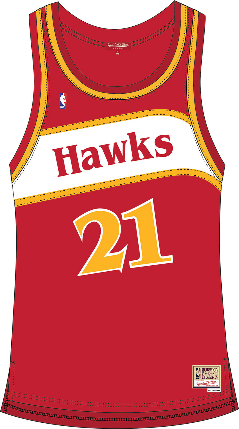 Mitchell & Ness Women's Dominique Wilkins Atlanta Hawks 1986 Scarlet Swingman Jersey