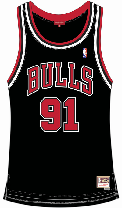 Mitchell & Ness Women's Dennis Rodman Chicago Bulls 1997 Black Swingman Jersey