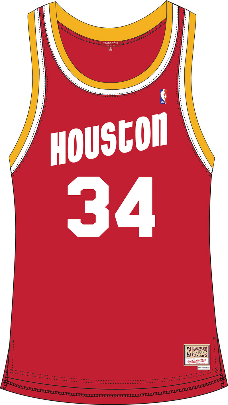 Mitchell & Ness Women's Hakeem Olajuwon Houston Rockets 1993 Scarlet Swingman Jersey