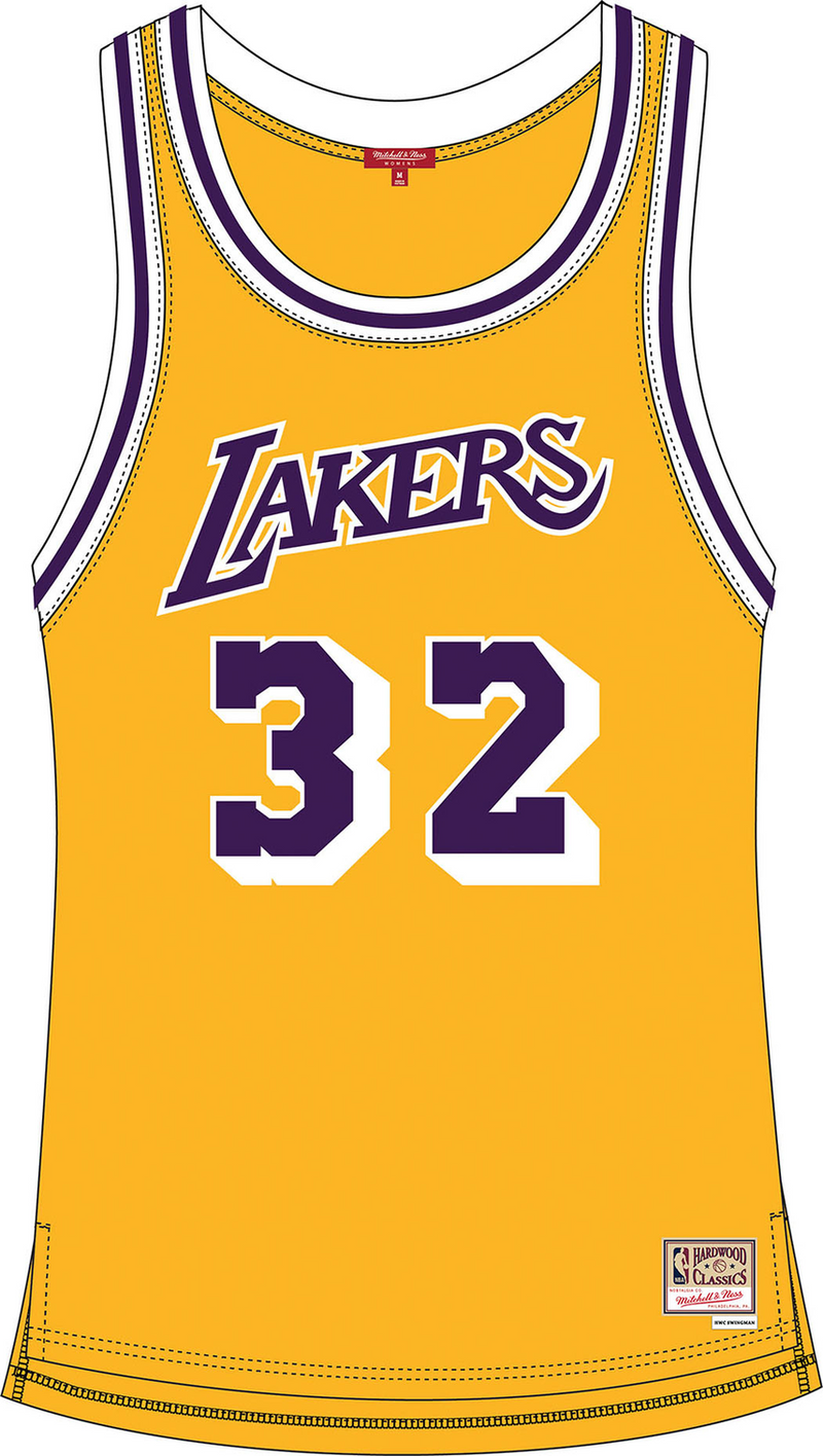 Mitchell & Ness Women's Magic Johnson Los Angeles Lakers 1984 Light Gold Swingman Jersey