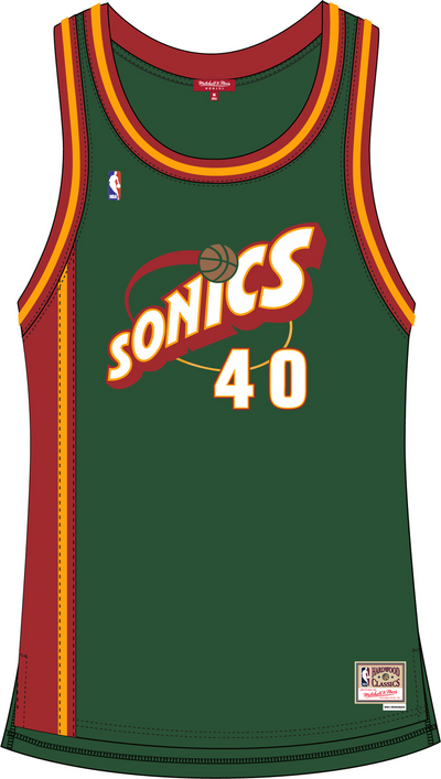 Mitchell & Ness Women's Shawn Kemp Seattle Supersonics 1995 Green Swingman Jersey