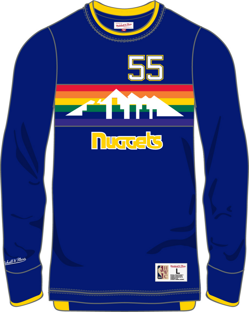 Mitchell & Ness Dikembe Mutombo Denver Nuggets Royal Name & Number Long Sleeve