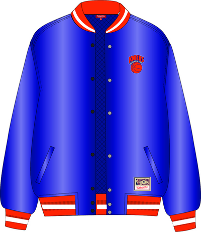 Mitchell & Ness Women's New York Knicks Blue Puffer Jacket