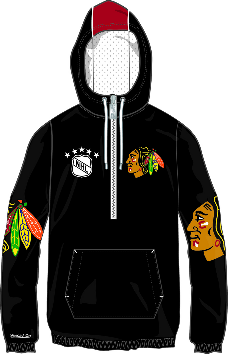 Mitchell & Ness Chicago Blackhawks Black Team OG 2.0 Anorak Windbreaker