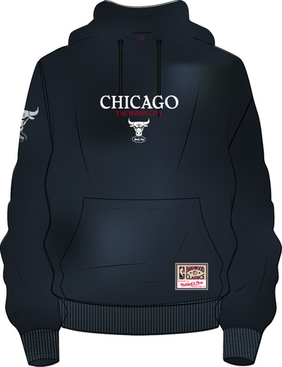 Mitchell & Ness Chicago Bulls Black Oversized Graphic Hoodie
