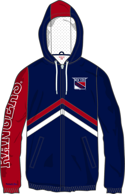 Mitchell & Ness New York Rangers Navy Undeniable Full Zip Windbreaker