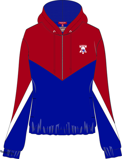 Mitchell & Ness Women's Philadelphia 76ers Blue Windbreaker 3.0