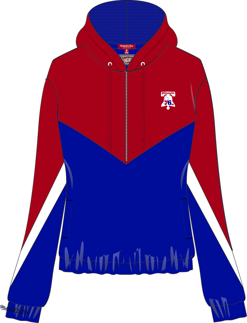 Mitchell & Ness Women's Philadelphia 76ers Blue Windbreaker 3.0