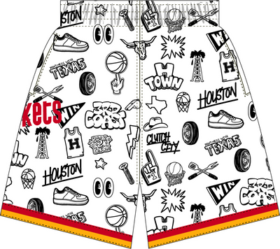 Mitchell & Ness Houston Rockets 1993 Pattern/White Doodle Swingman Shorts