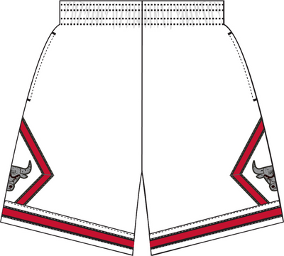 Mitchell & Ness Chicago Bulls 1997 White Cracked Cement Swingman Shorts