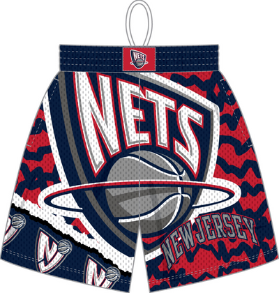 Mitchell & Ness New Jersey Nets Navy/Red Jumbotron 2.0 Sublimated Shorts