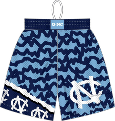 Mitchell & Ness University of North Carolina Navy/Light Blue Jumbotron 2.0 Sublimated Shorts