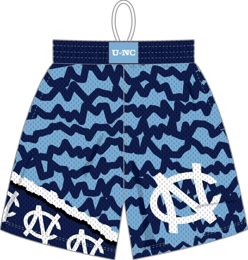 Mitchell & Ness University of North Carolina Navy/Light Blue Jumbotron 2.0 Sublimated Shorts