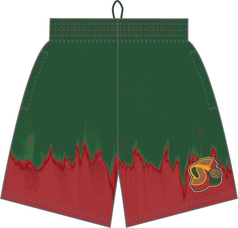Mitchell & Ness Seattle Supersonics Green/Red Tie Dye Shorts