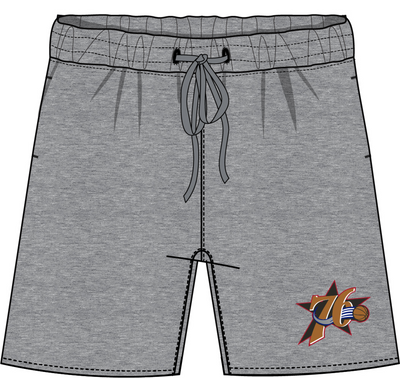 Mitchell & Ness Women's Philadelphia 76ers Grey Heather Logo Shorts