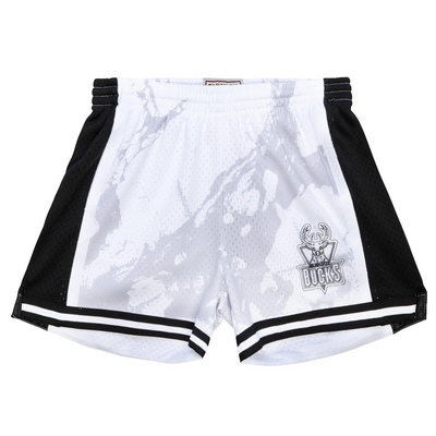 Mitchell & Ness Women's Milwaukee Bucks Pattern/White W Marble Shorts