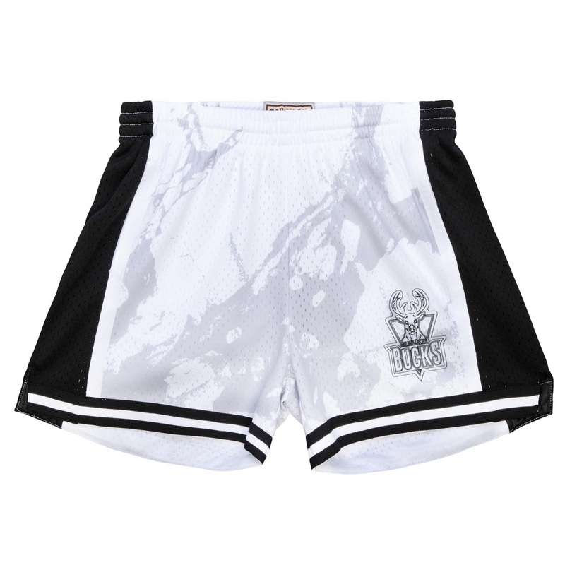 Mitchell & Ness Women's Milwaukee Bucks Pattern/White W Marble Shorts