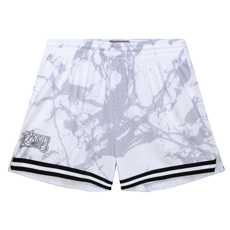 Mitchell & Ness Women's Philadelphia 76ers Pattern/White W Marble Shorts
