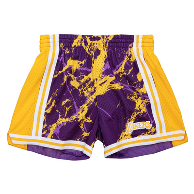 Mitchell & Ness Women's Los Angeles Lakers Pattern/Purple W Team Marble Shorts