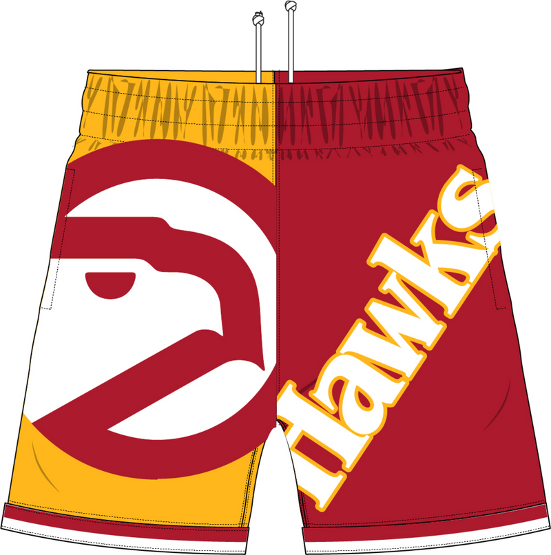 Mitchell & Ness Atlanta Hawks Red Big Face Fashion Shorts 5.0