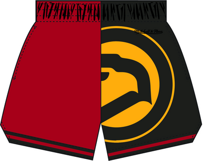 Mitchell & Ness Women's Atlanta Hawks Red/Black Big Face Shorts 5.0