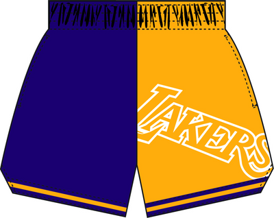 Mitchell & Ness Women's Los Angeles Lakers Purple Big Face Shorts 5.0