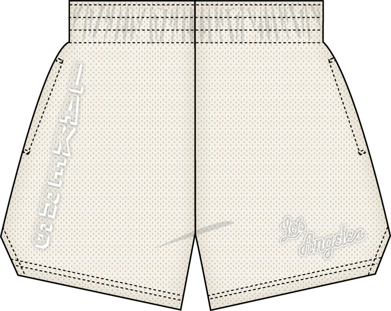 Mitchell & Ness Women's Los Angeles Lakers Cream Dune Royal Jump Shot Shorts