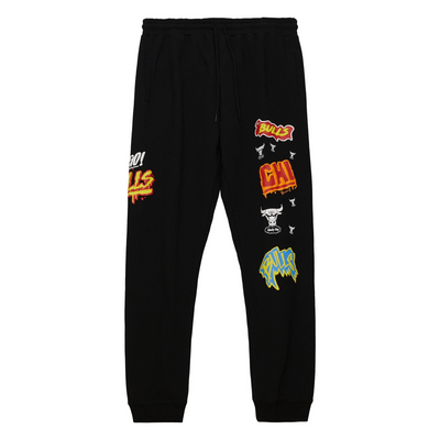 Mitchell & Ness Chicago Bulls Black Slap Sticker Sweatpants
