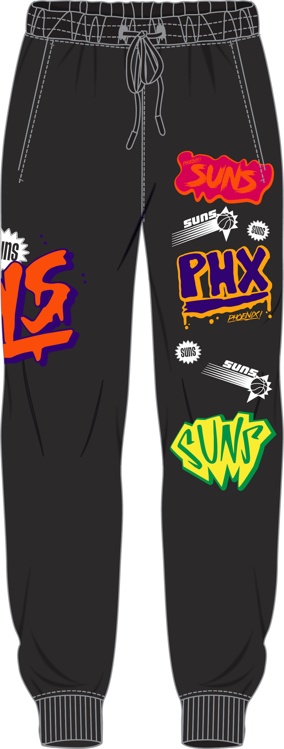 Mitchell & Ness Phoenix Suns Black Slap Sticker Sweatpants