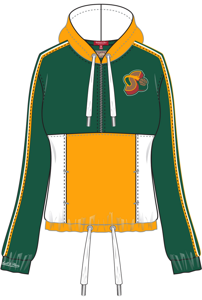 Mitchell & Ness Women's Seattle Supersonics Green Windbreaker